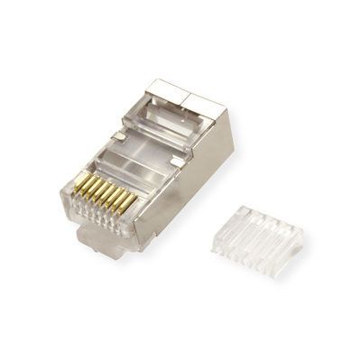 Konektor 8/8 RJ45 cat.6a, tienený, na lanko, s vložkou, 10ks/bal