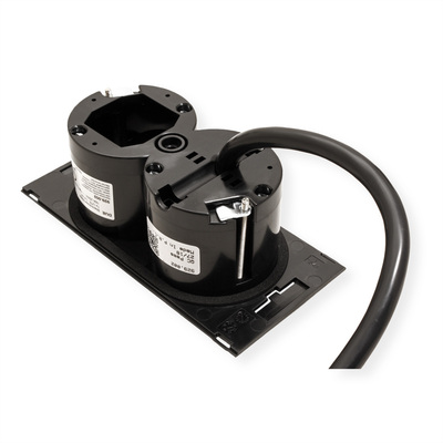 DUE 2xUTE 230V, 2m kábel 1.5mm², vidlica CEE7/7, čierna