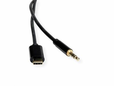 Kábel USB 3.1 Typ C na 3,5mm stereo M/M 1.8m, pozl. kon., čierny