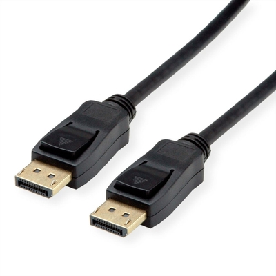 Kábel DisplayPort M/M 3m, 8K@60Hz, DP v1.4, 32.4Gbit/s, čierny, pozl. konektor