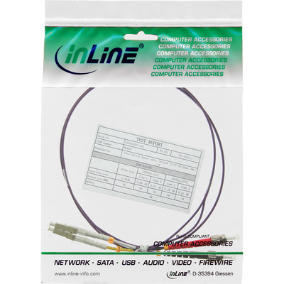 Fiber kábel LC-ST, 0.5m Duplex OM4(50/125µm), LSOH, 3mm, fialový