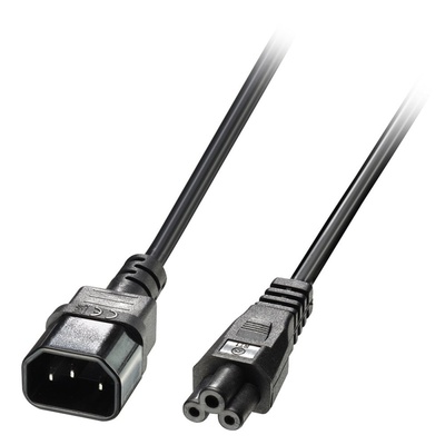 Kábel sieťový 230V predlžovací pre notebook, C14 - C5, 5m, 0.75mm², 2.5A, čierny