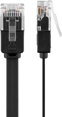 UTP Patchkábel 10m cat.6, čierny, plochý, Cu