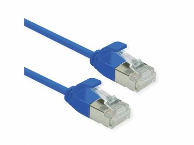 U/FTP (PiMF) Patchkábel LSOH, 0.5m, cat.6a, modrý, slim, Cu, Flex Cable, Component Level