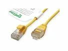 U/FTP Patchkábel LSOH TPE 0.3m cat.6a, žltý, slim, Cu, Flex Cable, Roline Green, Eco obal