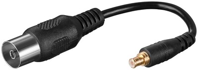 Adaptér anntény IEC TV/MCX M/M, 0.1m, čierny