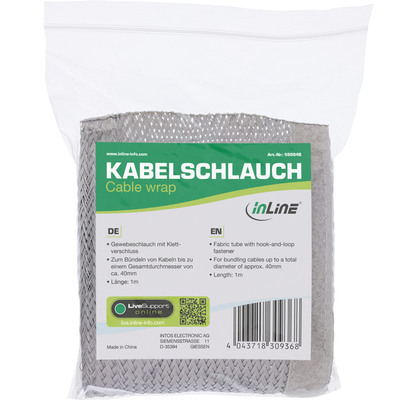Káblový organizér Kábel Fix, suchý zips, 1m, ⌀ do 40mm, sivý