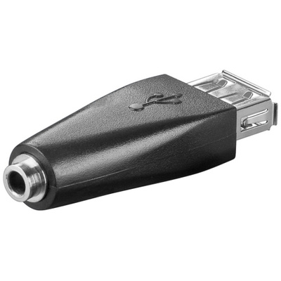 Adaptér USB/3,5mm jack F/F, čierny