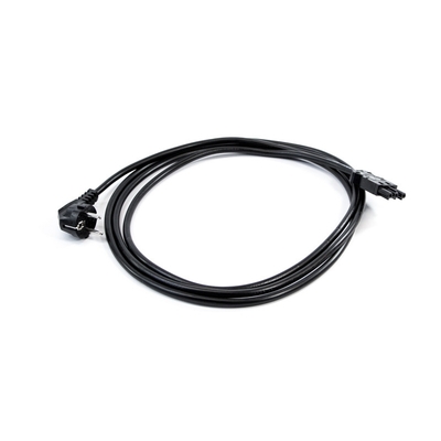 Kábel sieťový 230V, vidlica (CEE7/7) lomená - GST18 (F), 1m, 1.50mm², 16A, čierny