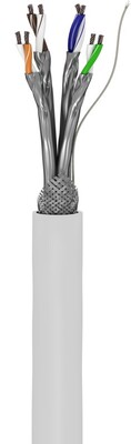 S/FTP (PiMF) lanko PVC 305m cat.6, AWG26, 250Mhz, 1000Base-T, biely, pomedený