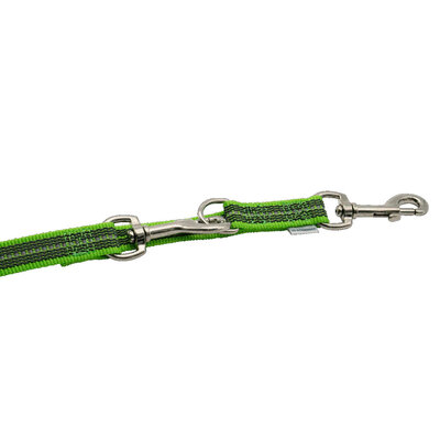 Vodítko prepínacie pogumované, 19mm/2.3m, 2 nerezové karabíny, reflexné zelené, HS