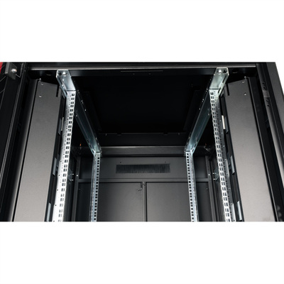 19" Rack na podlahu 32U, 1609x800x800mm (HxWxD), PRO, sklenené dvere, čierny