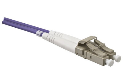 Fiber kábel LC-LC, 30m Duplex OM4(50/125µm), LSOH, 3mm, fialový
