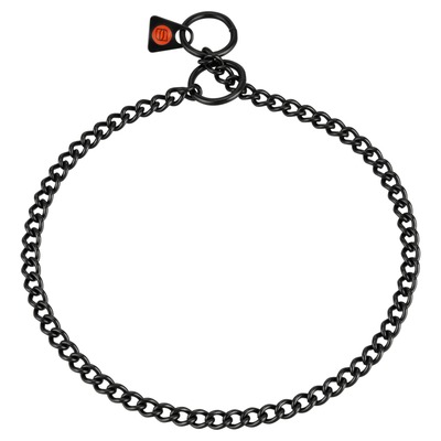 Obojok retiazkový sťahovací 2mm/55cm, malé oko, nerezová oceľ, čierny, HS