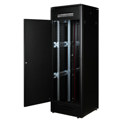 19" Rack na podlahu 36U, 1786x600x600mm (HxWxD), PRO, sklenené dvere, čierny