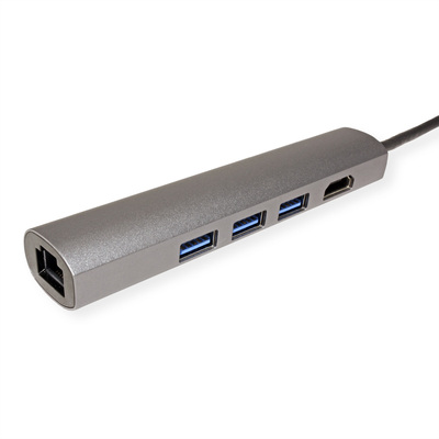 Dokovacia Stanica USB Typ C, HDMI, 3xUSB-A, LAN, 4K@30Hz, 0.15m