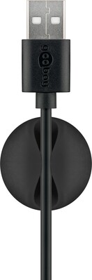 Káblový organizér, samolepiacia príchytka, ⌀7.8mm, 5ks/bal, čierny
