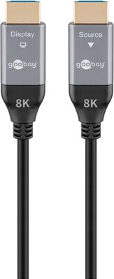 Kábel HDMI M/M 20m, Ultra High Speed+Eth, 8K@60Hz, HDMI 2.1, 48G, pozl. kon.,čierny, aktívny,optický
