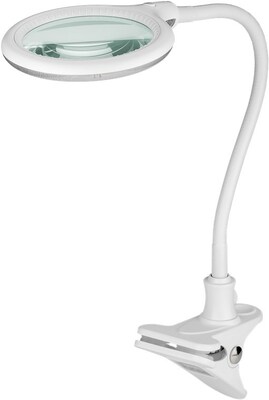 Stolná lupa s LED podsvietením, s úchytom na "štipec", zväčšenie 1.75x, biela
