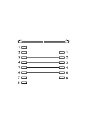 Kábel telefónny RJ11/RJ45, 10m, biely