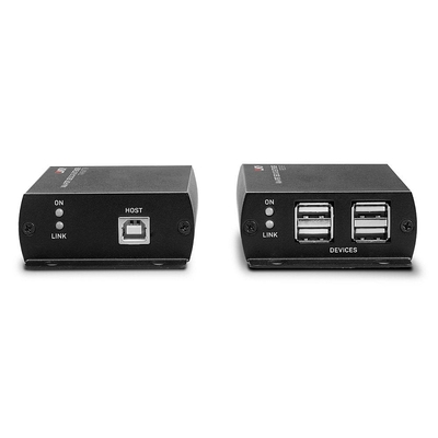 Predĺženie USB 2.0 cez TP do 140m, USB hub (4port)