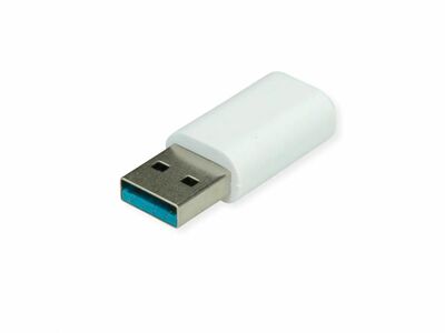 Adapter USB 3.1 Typ C, AM/CF, Data Lane Blocker, Power Only Dongle, biely