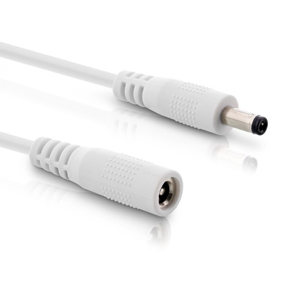 Kábel predlžovací DC 5.5mm / 2.1mm, AWG18, 1m, biely