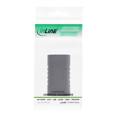 Adaptér/spojka USB 3.2 Gen 1, A-A F/F, čierny, celozapustené konektory