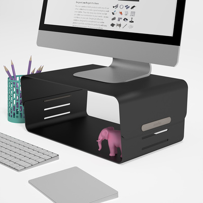 Stojan/podstavec na LCD monitor/notebook, 355x250x50–240mm, max. 6kg, čierny, Bento