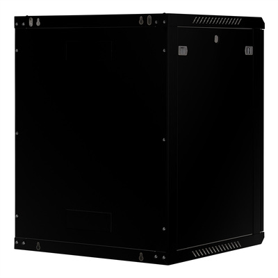 19" Rack na stenu 15U, čierny, 779x600x600mm (HxWxD), odnímateľné bočnice