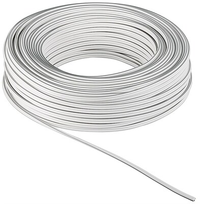 Reproduktorový kábel audio 2x1.5mm², 50m, meď, OFC (99,9% oxygen-free copper), biely