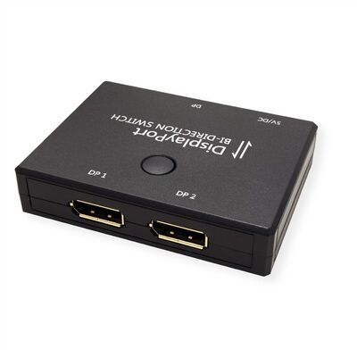Video selektor/switch DisplayPort 1.2, 2 port, UHD 4K@60Hz, 21.6G, obojsmerný