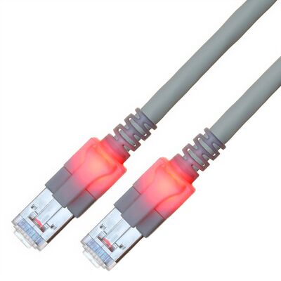 S/FTP (PiMF) Patchkábel LSOH 1m cat.6, sivý, CCA, LED saCon