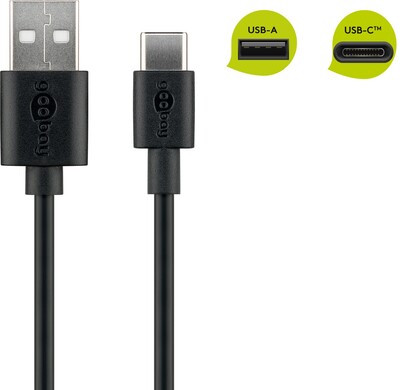 Kábel USB 2.0 Typ C AM/CM 2m, High Speed, čierny
