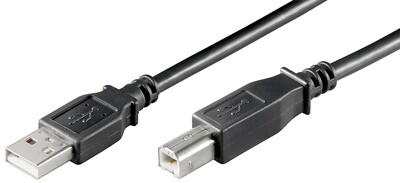 Kábel USB 2.0 A-B M/M 3m, High Speed, čierny