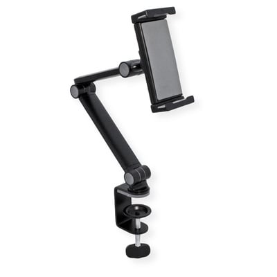 Držiak pre tablety 4.7-12.9" na stôl, univerzálny, max 1kg, rameno 470mm, čierny