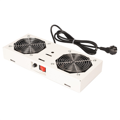 19" Ventilačná jednotka, 2 vetráky, pre nástennú skrinku, sivá