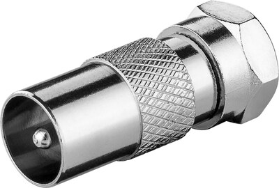 Adaptér IEC TV/F-konektor M/M, priamy, Zn, 10ks/bal