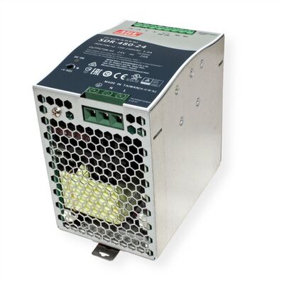 Napájací zdroj MEAN WELL SDR-480-24, montáž na DIN, 480W, 24V DC, 85.5x125.2x128.5mm