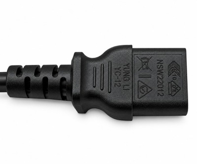 Kábel sieťový 230V, vidlica (Typ K) Dánsko lomená - C13, 3m, 1.00mm², 10A, čierny