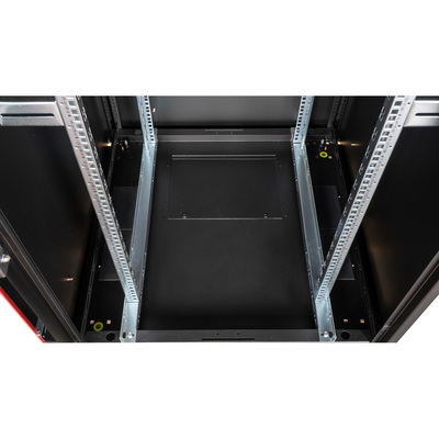 19" Rack na podlahu 32U, 1560x600x600mm (HxWxD), BASIC, sklenené dvere, čierny