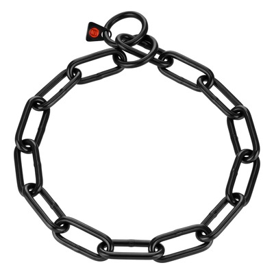 Obojok retiazkový sťahovací 5mm/60cm, dlhé oko, nerezová oceľ, čierny, HS