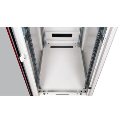 19" Rack na podlahu 42U, 2053x600x1000mm (HxWxD), PRO, sklenené dvere, sivý