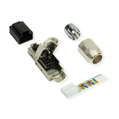 Konektor 8/8 RJ45 cat.6a, 10Gbit, na drôt aj lanko, montáž bez klieští AWG 22-27