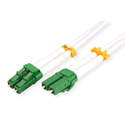 Fiber kábel LC-LC, 15m Duplex OS2(9/125µm), LSOH, armored (oceľový oplet), 3mm, biely