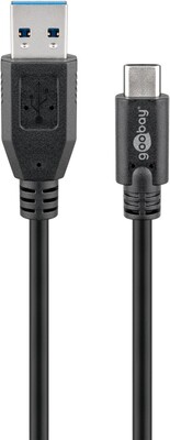 Kábel USB 3.2 Gen 1, AM/CM Typ C 1m, 5Gbps, čierny