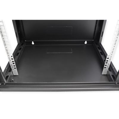 19" Rack na stenu 12U, čierny, 645x600x450mm (HxWxD), odnímateľné bočnice