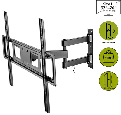 Držiak pre TV 37-70" na stenu, max 35kg, rameno 427mm, VESA do 600x400, čierny