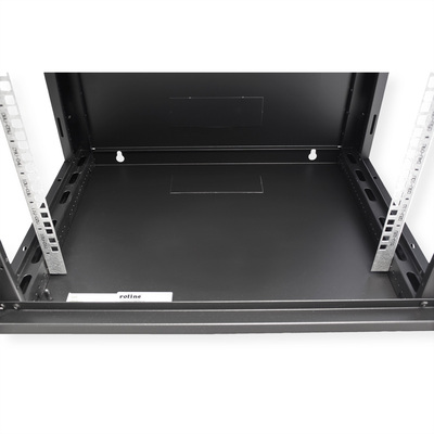 19" Rack na stenu 12U, čierny, 645x600x450mm (HxWxD), odnímateľné bočnice