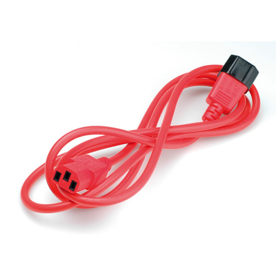 Kábel sieťový 230V predlžovací, C13 - C14, 1.8m, 0.75mm², 10A, červený